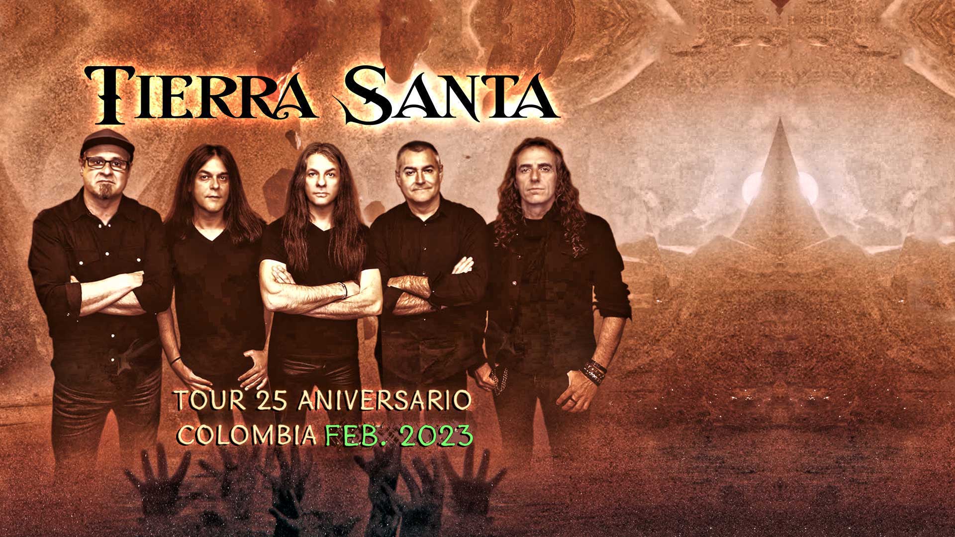 photo including Tierra Santa members and red background